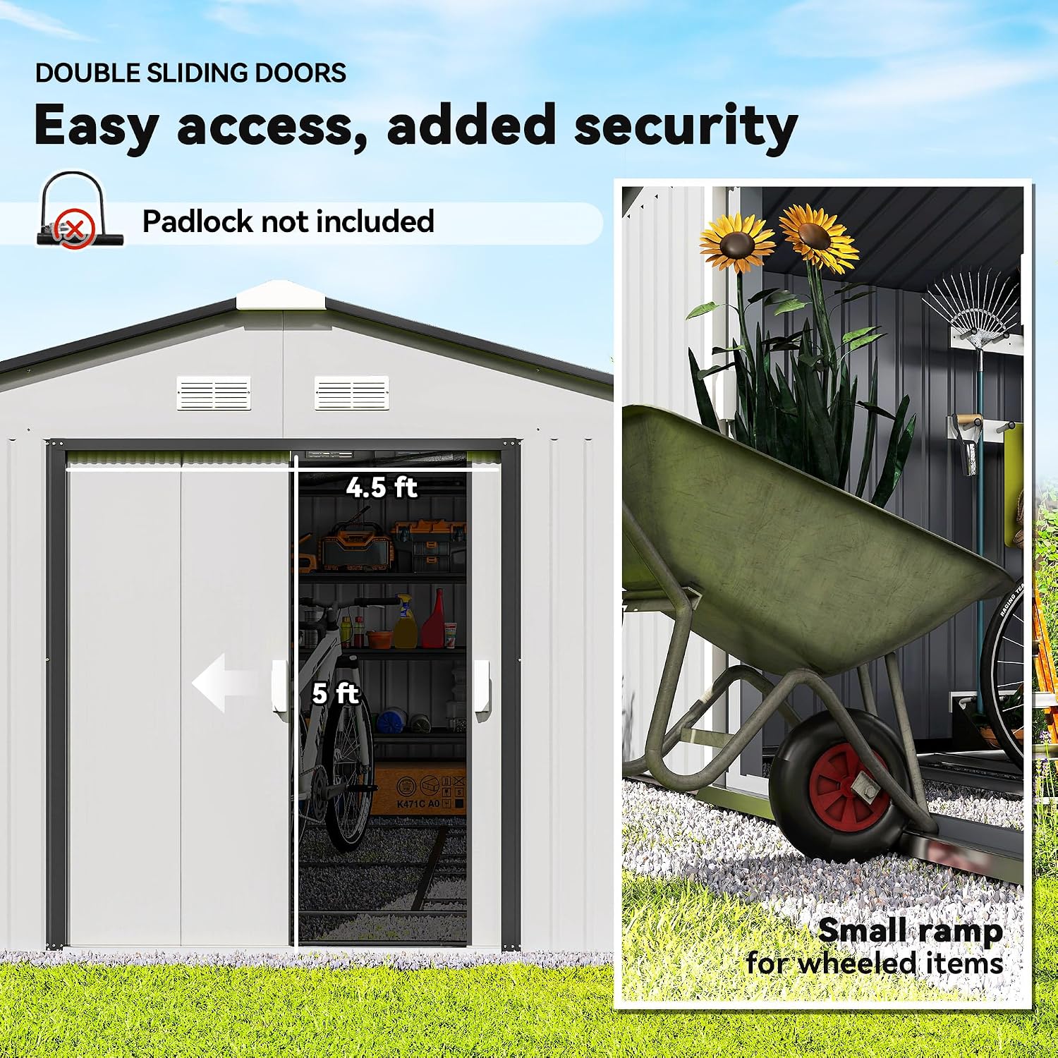 11x13ft Outdoor Storage Shed M - Gardening Tools Storage ulasan dan harga
