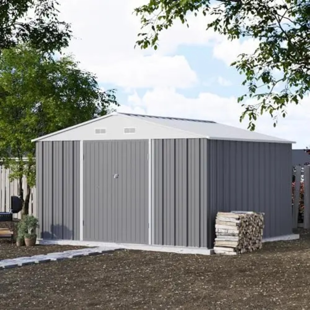 10x10 FT Metal Storage Shed, B - Gardening Tools Storage ulasan dan harga