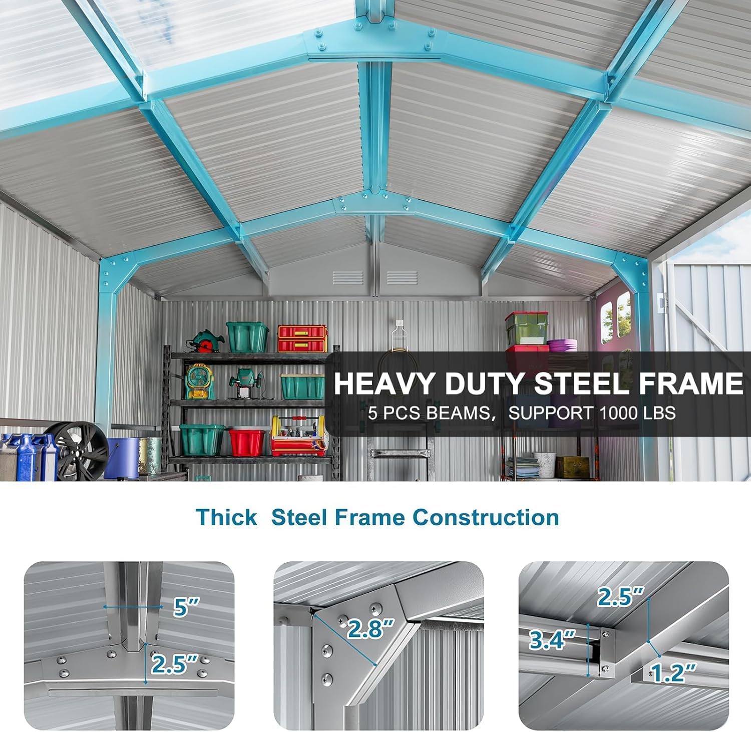 12x10 FT Metal Storage Shed wi - Gardening Tools Storage ulasan dan harga