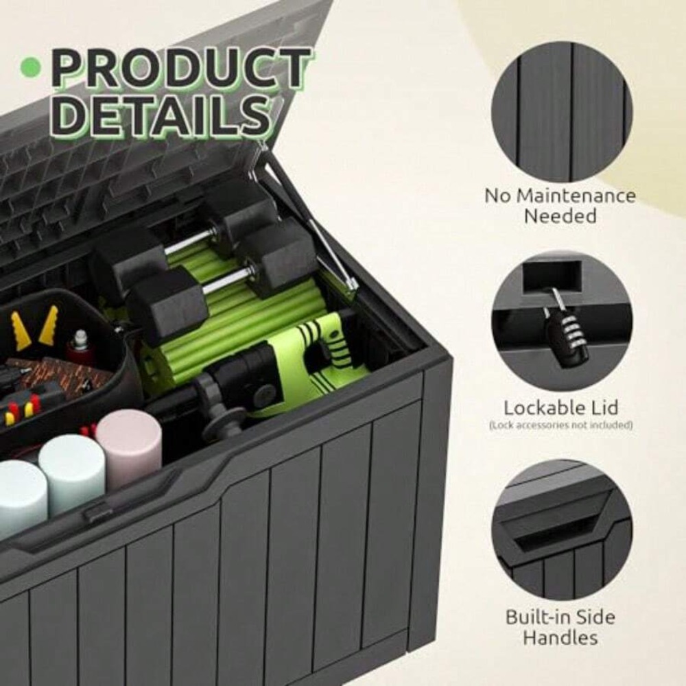 80 Gallon Waterproof Deck Box  - Gardening Tools Storage ulasan dan harga